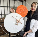 ساعت دیواری مدرن فلزی و چوبی H583