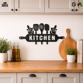 تابلو دکوراتیو فلزی طرح Kitchen مناسب آشپزخانه مدرن