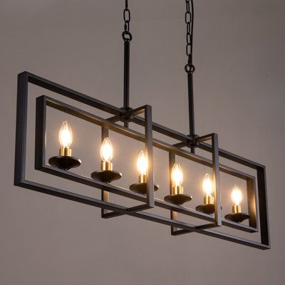 لوستر کانتری فلزی مدرن ۶ شعله k149.6